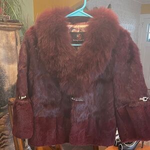Elegant Burgundy Teddy Jacket by